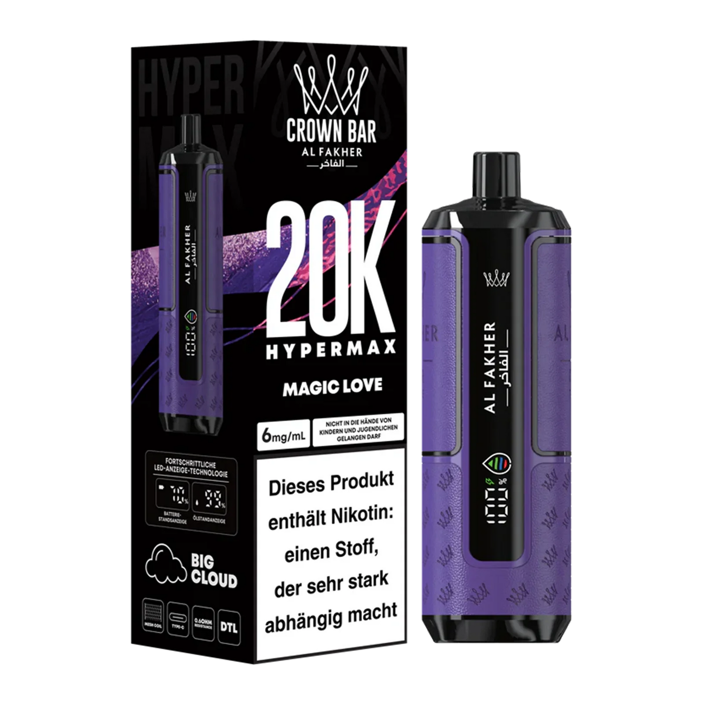 Al Fakher - Crown Bar - Hypermax - 20k - Magic Love