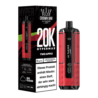 Al Fakher - Crown Bar - Hypermax - 20k - Two Apple