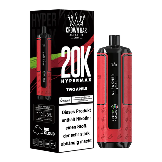 Al Fakher - Crown Bar - Hypermax - 20k - Two Apple