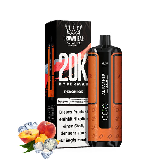 Al Fakher Crown Bar Hypermax 20k Prefilled Podkit 22 ml – Peach Ice 6mg/ml