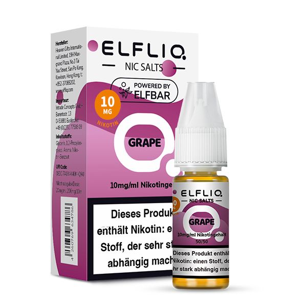 ELFBAR ELFLIQ Grape Nikotinsalz Liquid 10 mg/ml Nikotin