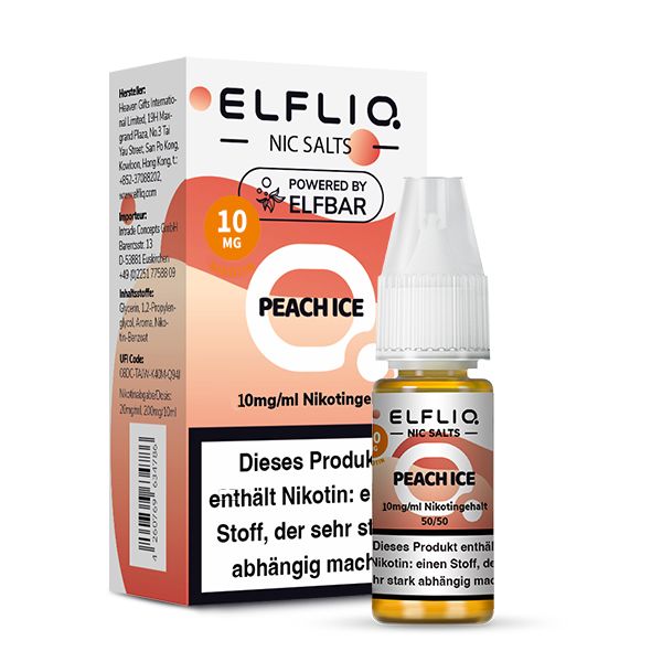ELFBAR ELFLIQ Peach Ice Nikotinsalz Liquid 10 mg/ml Nikotin